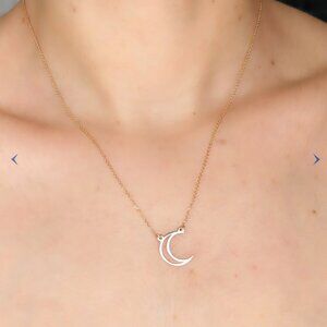 18k Gold Moon Necklace